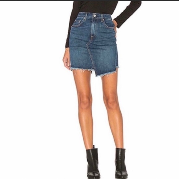 Rag & Bone Dive Frayed Hem Denim Skirt - Picture 14 of 14